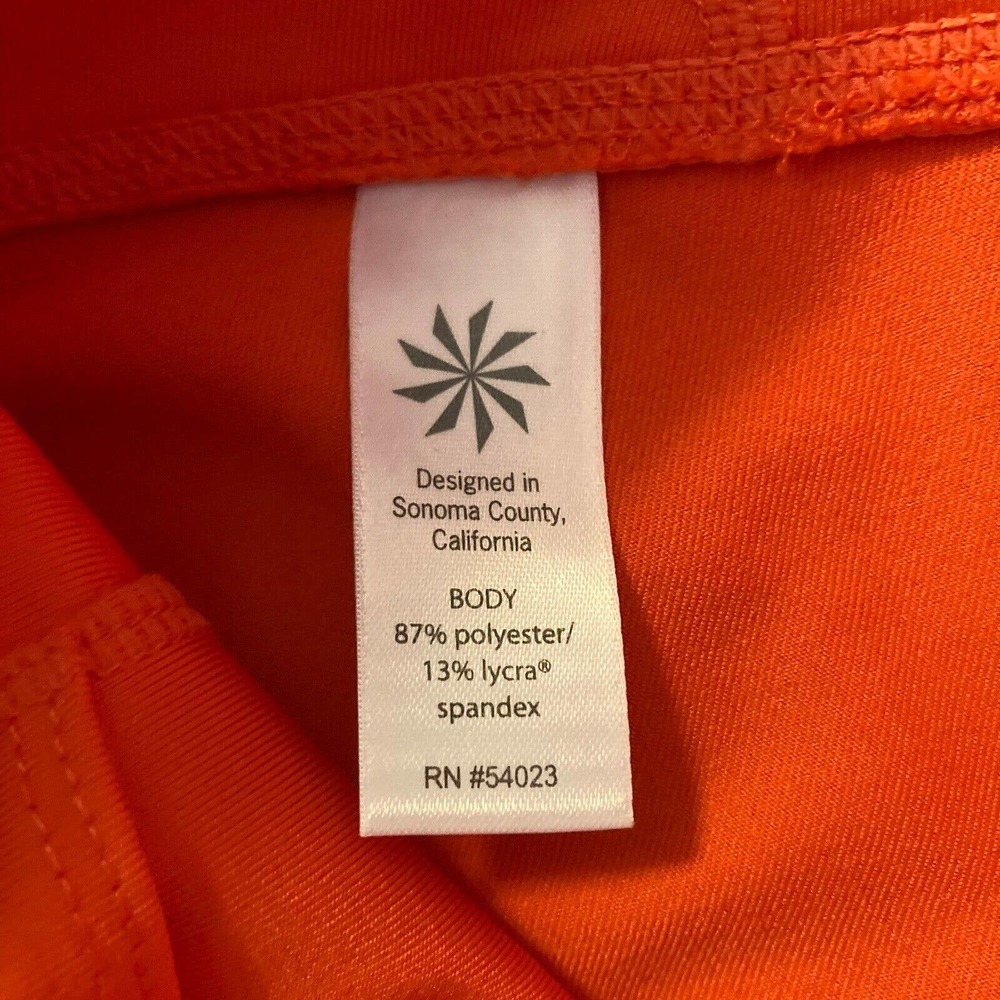 Athleta Leggings Womens‎ Sz XS Orange Chaturanga Capri Crop Pocket Logo - Picture 8 of 12